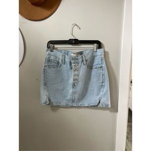 Levi's Icon Skirt Women's Blue Light Wash Button Fly Denim Mini Skirt Size 29